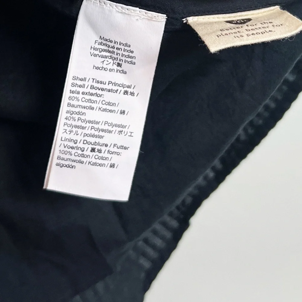 NWT Madewell Seersucker Puff-Sleeve Cutout Mini Dress in Black - Picture 10 of 10